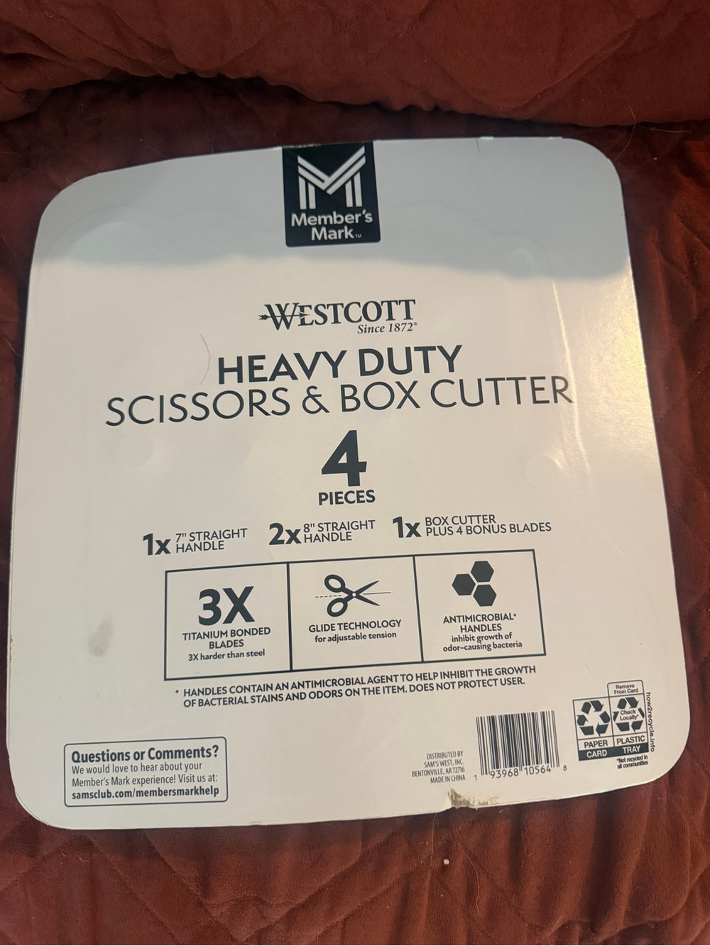 Member's Mark Heavy Duty Grey Scissors & Box Cutter Set - 4 Piece - Picture 2 of 2